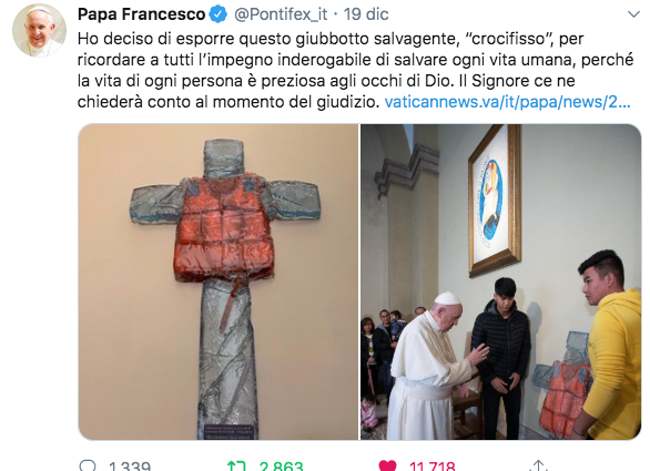 tweet Papa Francesco